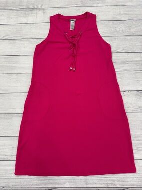 Tommy Bahama Pink Sleeveless Lace Up Shift Dress Womens Medium